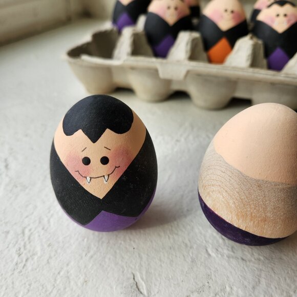 Hand-Painted Vampire Eggs, Halloween Decor, Alternative Ester, Cute & Creepy - Picture 7 of 10
